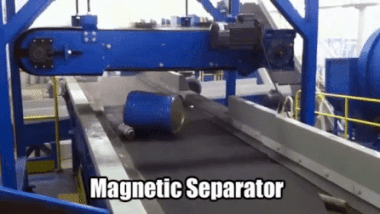 Image shows a Magnetic Separator from the list of waste separation methods for recycling metal.