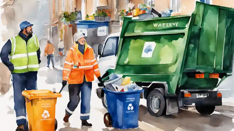 Pay as you throw street scene.