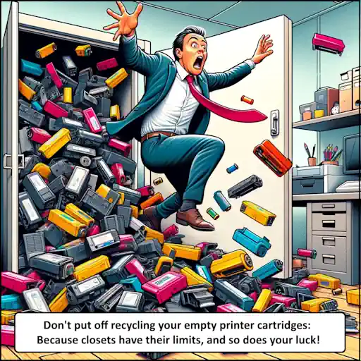 Don't put-off printer cartridge-recycling-cartoon.