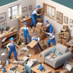 House clearance in progress 3D