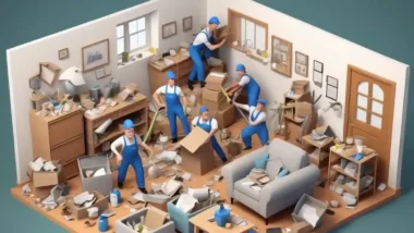 House clearance in progress 3D