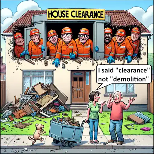 house clearance gone mad cartoon