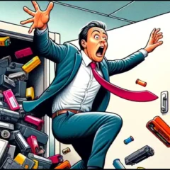 cartoon illustrates how not to recycle empty printer cartridges1
