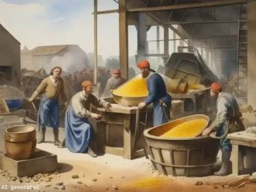 Glass crushing watercolour image