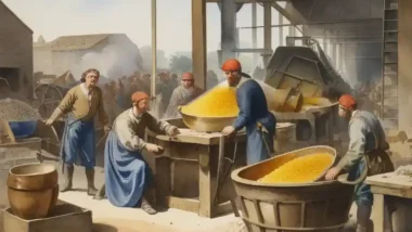 Glass crushing watercolour image