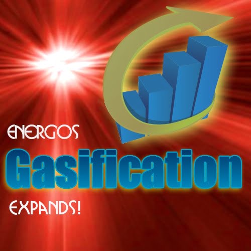 Image shows a graphic to introduce Energos gasification
