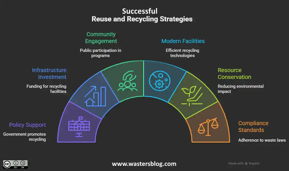 Successful sustainable waste management strategies infographic. Successful sustainable waste management strategies infographic.