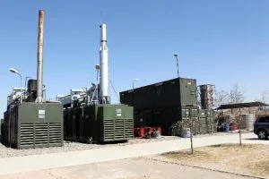 Image shows landfill gas equipment collecting and using biomethane.
