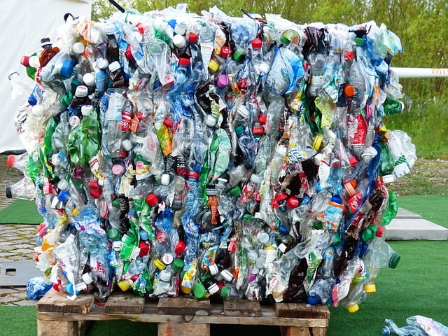 Image shows recycling problems with plastic bales.