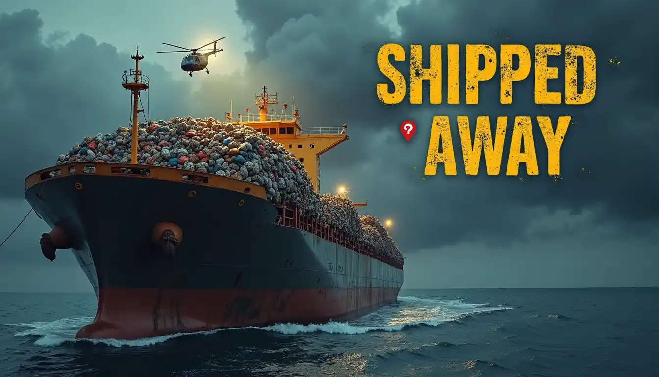 Plastic waste shipped overseas. Plastic waste shipped overseas.