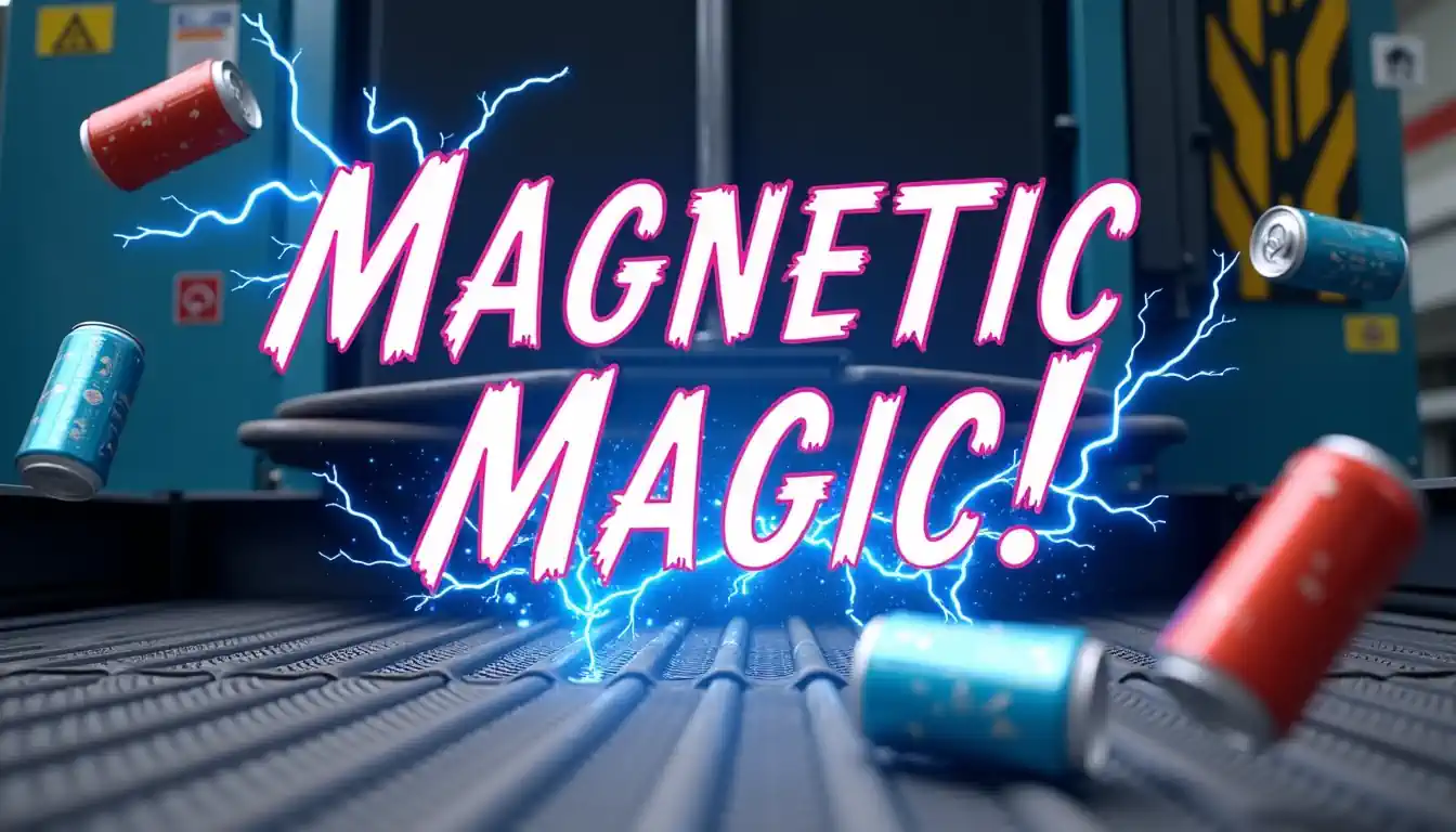 Veolia uses magnetic magic to separate and recycle metal objects.
