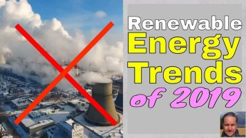 Image show the thumbnail for the 2019 Renewable Energy Trends trailer video.