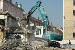 Image shows non mobile machinery excavation