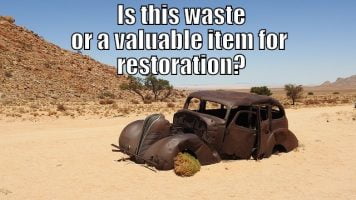Image of an abandoned vintage car is it waste - Legal Definition of "Waste", article illustration.