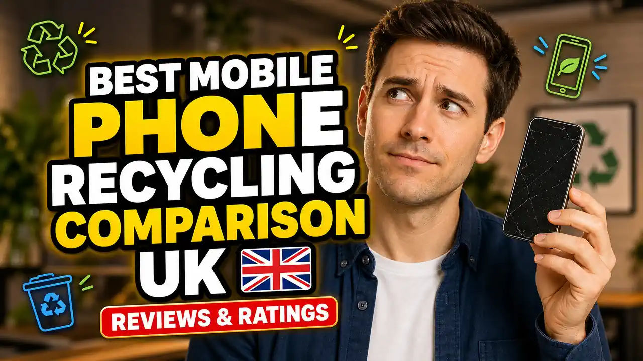 Featured image for article that reviews websites for your phone to sell or recycle it in the UK.