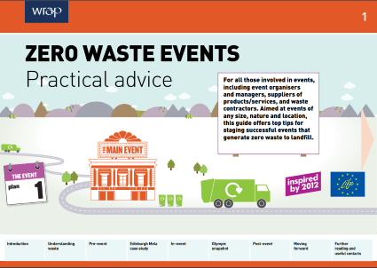 Cover image of the UK WRAP Guide to Zero Waste Events.