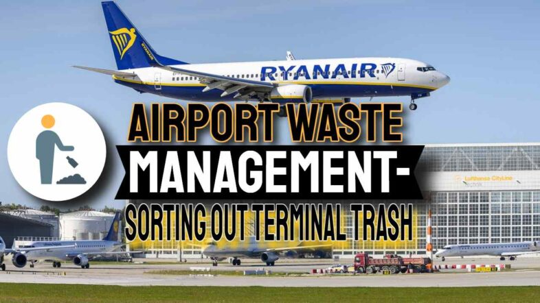 Image with the text: "Airport Waste Management Sorting Out Terminal Trash".