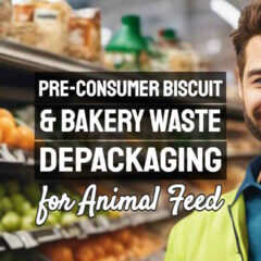 Image has the text: "Pre-consumer Biscuit and Bakery Waste".