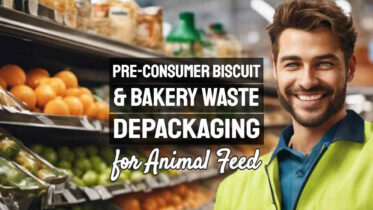Image has the text: "Pre-consumer Biscuit and Bakery Waste".