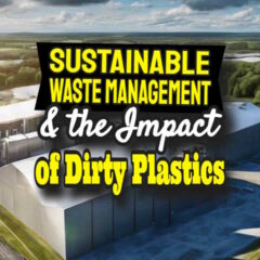 Sustainable waste management incinerator with the text: "... and the imaspct of dirty plastics".