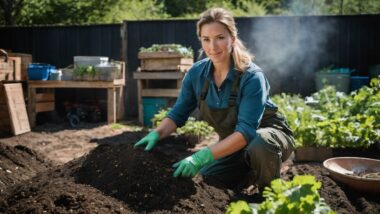 Featured image for our article "How To Protect Yourself From Compost Bin Allergies."