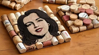 Ways to reuse waste featured image showing DIY recycled cork coasters.