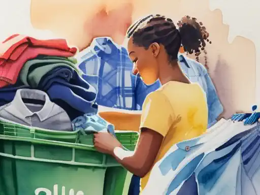 Recycling old clothes.