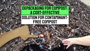 Image illustrates the need for Depackaging for Compost.
