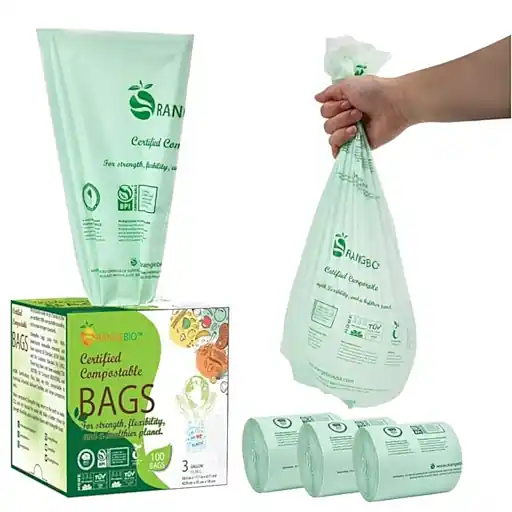 Another biodegradable trash bags brand image.