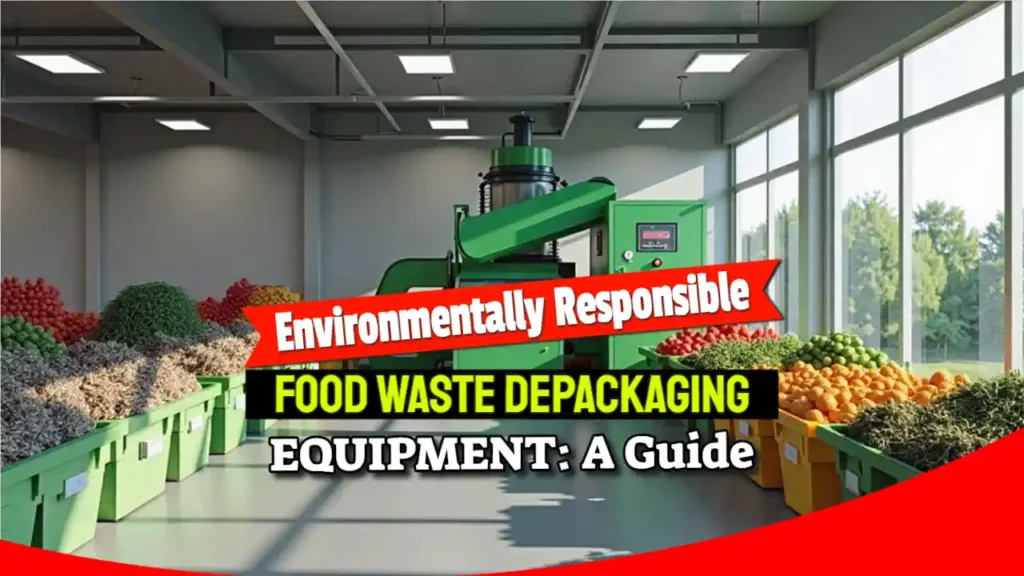 Text Image with text referring to Environmentally Responsible Food Waste Depackaging Equipment Guide.