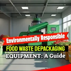 Text Image with text referring to Environmentally Responsible Food Waste Depackaging Equipment Guide.