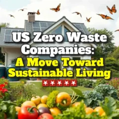 The words: "US sustainable waste net-zero companies" provide a title to this image.