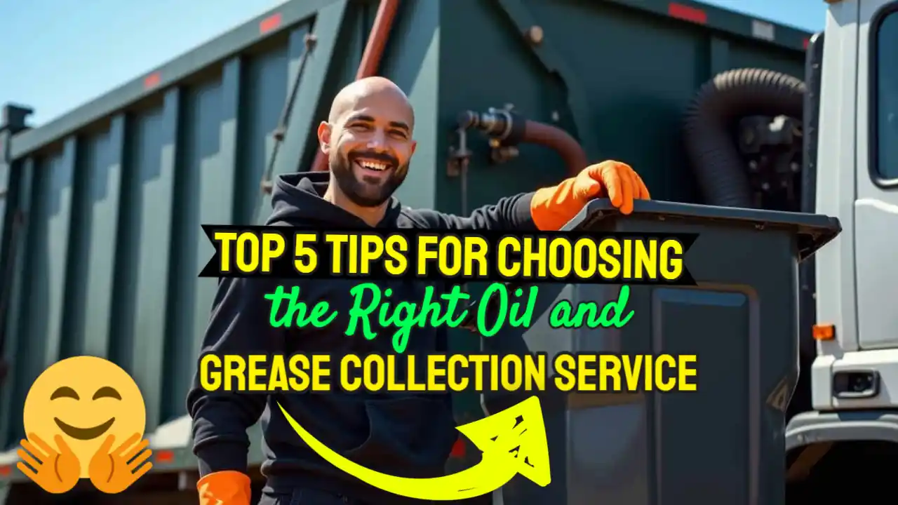 Featured image for the article "Choosing oil and grease collection services." with added image text.
