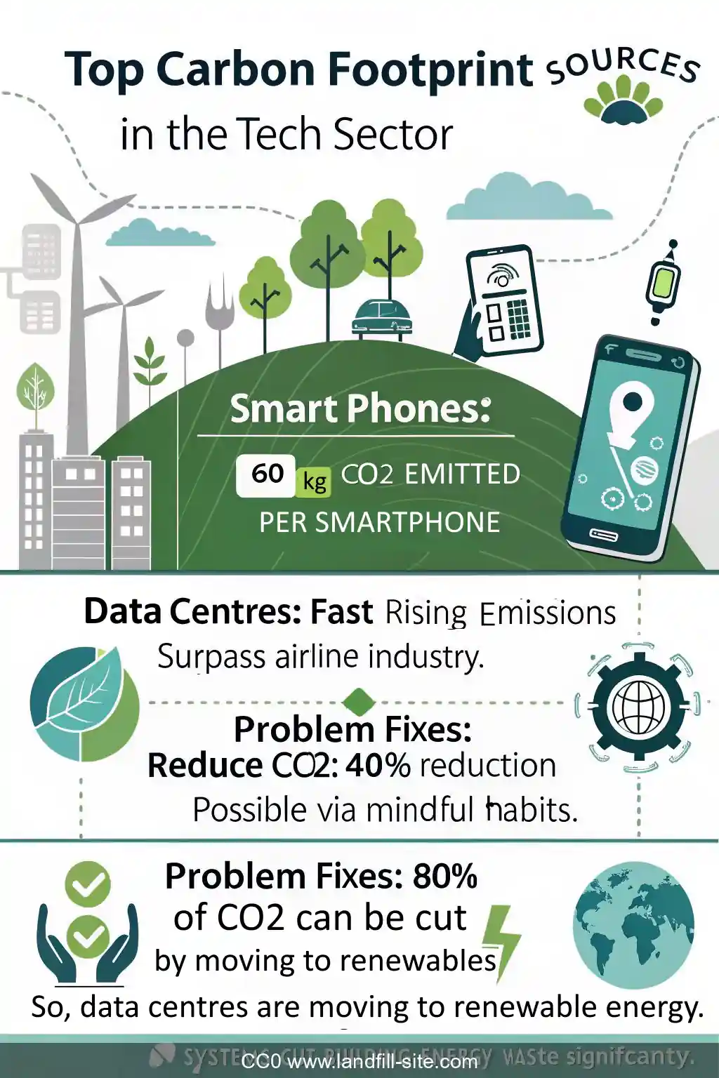 Infographic showing the Top Tech Carbon Footprint Sources Infographic showing the Top Tech Carbon Footprint Sources