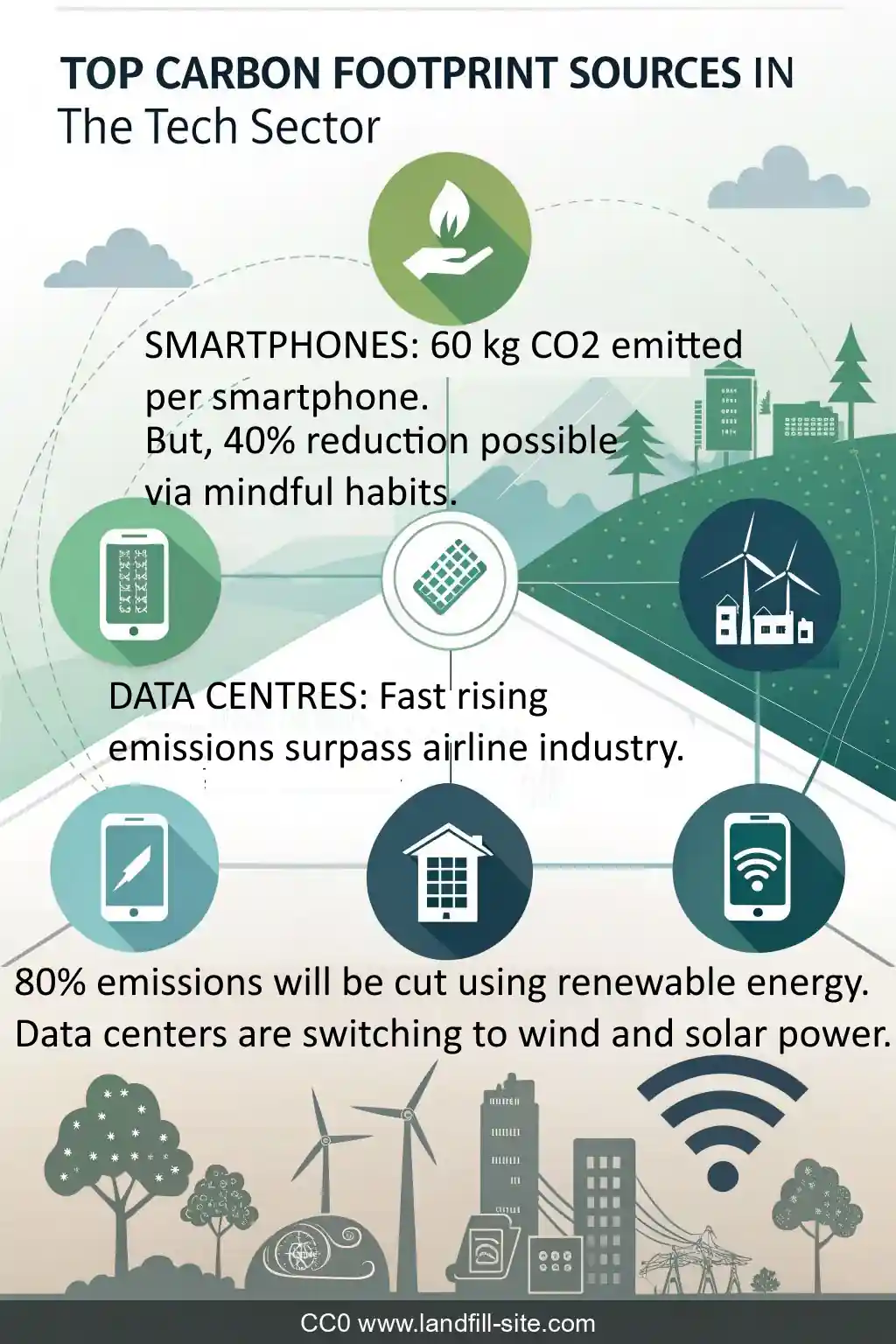 Carbon footprint infographic technology sector