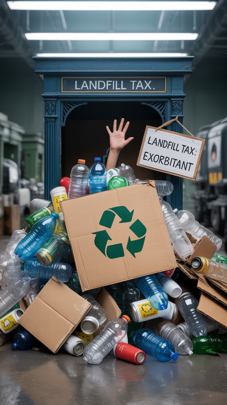 Image with the message that the UK rise in Landfill Tax in 2025 is Exorbitant and counterproductive. Image with the message that the UK rise in Landfill Tax in 2025 is Exorbitant and counterproductive.