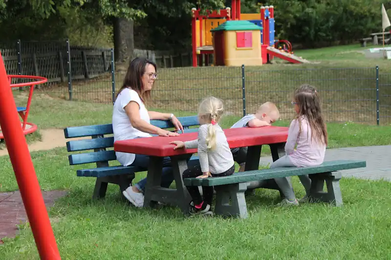 Hanit recycled plastic shown in use in a children's play area.