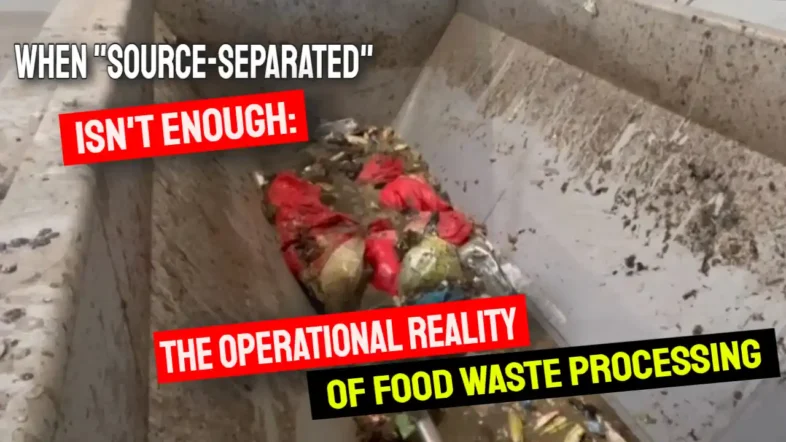 Text in featured image for article about The Operational Reality of Food Waste Processing.