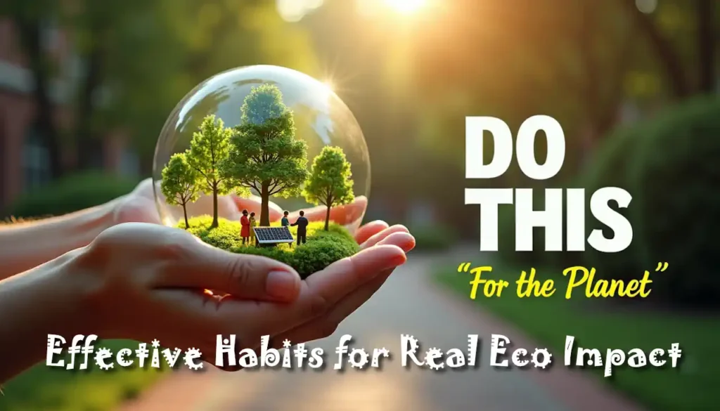 Poster with the text Effective Habits for Real Eco Impact