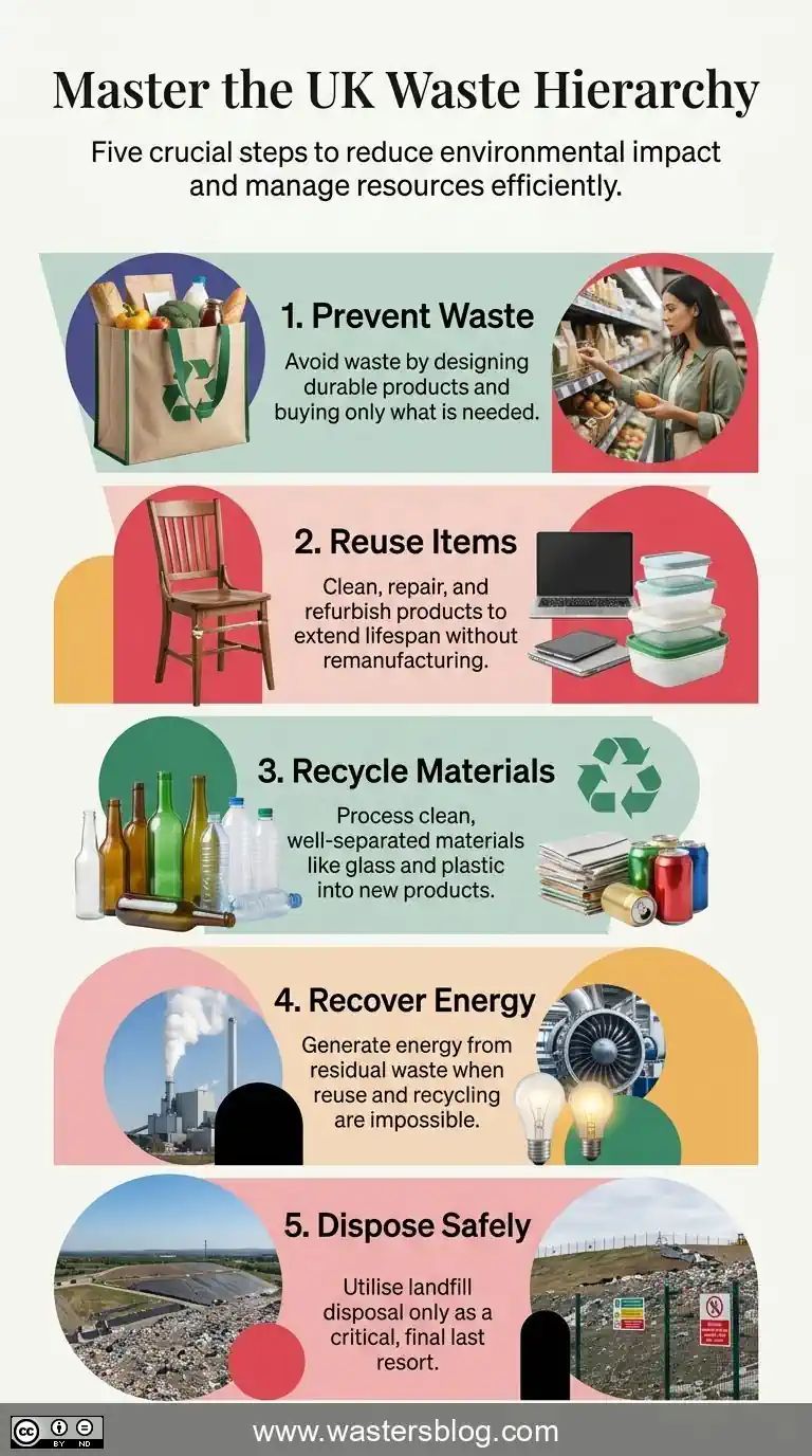 Infographic that shows: The role of waste prevention within waste management. Infographic that shows: The role of waste prevention within waste management.
