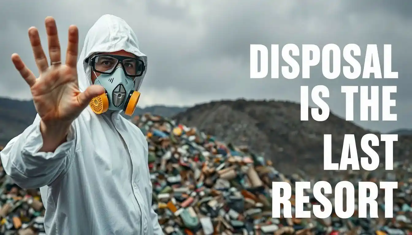 Image with text Disposal is the last resort