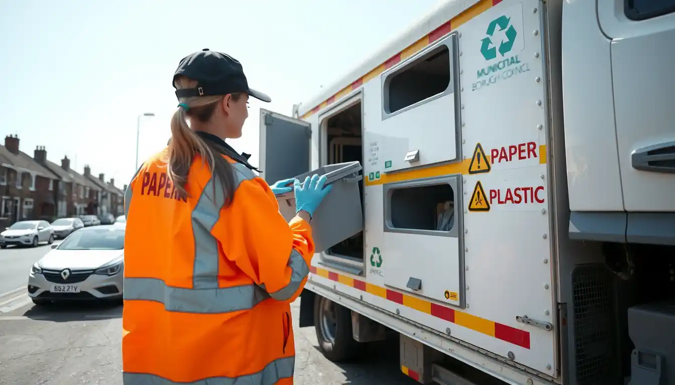 Kerbside Waste separation in action at a specialised RCV. Applying the Waste Hierarchy UK. Kerbside Waste separation in action at a specialised RCV. Applying the Waste Hierarchy UK.