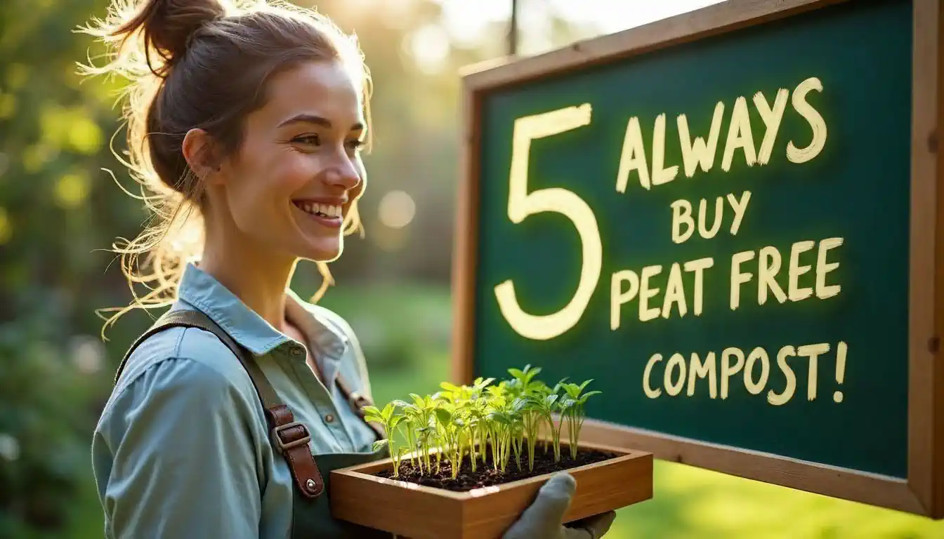 Image with text - Always Buy Peat Free Compost - It is better for the environment.