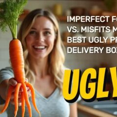 Image with text: Imperfect foods vs. Misfits market: best ugly produce delivery box.