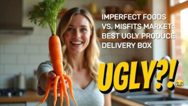 Image with text: Imperfect foods vs. Misfits market: best ugly produce delivery box.