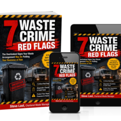 Cover3D image 7 Waste Crime Flags shown on 3 devices.